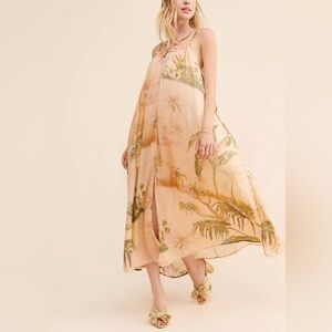 Anthropologie Tropical Print Oversized Flowy Dress, Size S NWT